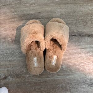 Muk Luks Tan Cozy Mule Slippers